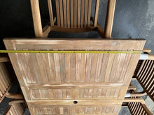 Load image into Gallery viewer, Teak Square To Rectangle 120-170cm Table 4cm Top 6 Stackable chairs (SECONDS)
