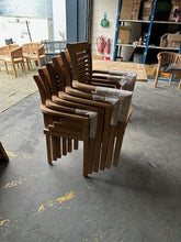 Load image into Gallery viewer, Teak Square To Rectangle 120-170cm Table 4cm Top 6 Stackable chairs (SECONDS)