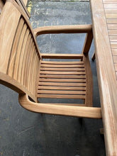 Load image into Gallery viewer, Teak Square To Rectangle 120-170cm Table 4cm Top 6 Stackable chairs (SECONDS)