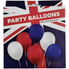 Load image into Gallery viewer, 5 X 12 Red White And Blue Party Balloons. CELEBRATIONS. OCCASIONS. PARTY
