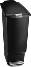 Load image into Gallery viewer, simplehuman CW1361 40L Slim Recycling Kitchen Pedal Bin with Lid Lock, Silent Soft Close Lid, Built In Wheels, Stay-Open Lid