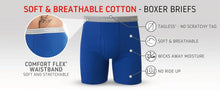 Load image into Gallery viewer, Hanes Men's Tagless Cool Dri Boxer Briefs with ComfortFlex Waistband no ride up MEDIUM