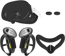 Load image into Gallery viewer, Upgraded Silicone Cover Set for Meta Quest 3S, Protective Soft Quest 3S VR Accessories Including Controllers Grips Cover, Shell Cover and Face Cover, Rocker Covers (black)