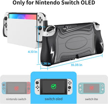 Load image into Gallery viewer, HEIYING Switch OLED Protective Case for Nintendo Switch OLED, Black Protective Cover Compatible with Ergonomic TPU Grip Case for Joy-Con Controller