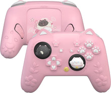 Load image into Gallery viewer, PlayVital for Nintendo Switch 2 Pro Controller Silicone Cover – Cherry Blossoms Kitten Cute Protective Skin Case for Switch 2 Pro Controller w/Back Button Cap & Thumb Grip & Sticker - Pink