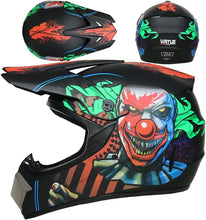Load image into Gallery viewer, Full Face MTB Motocross Helmet Set, Youth Kids Off Road ATV Motorbike Crash Helmet, BMX Downhill Enduro Quad Dirt Bike Helmet Protective Gear, with Goggles Gloves Mask SIZE SMALL