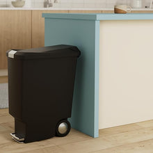 Load image into Gallery viewer, simplehuman CW1361 40L Slim Recycling Kitchen Pedal Bin with Lid Lock, Silent Soft Close Lid, Built In Wheels, Stay-Open Lid