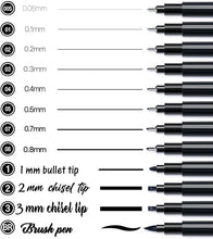 Load image into Gallery viewer, TEGNEPENNE Black Drawing Pens, Fineliner Ink Pens, Set of 2 x 12 Micro 0.05-3mm