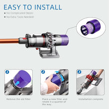 Load image into Gallery viewer, Braumers 3-Pack Replacement Filters Compatible with Dyson V10, V10 Absolute, V10 Animal, SV12 Cordless Vacuums - Washable HEPA-Type Vacuum Parts