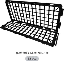 Load image into Gallery viewer, 12 Pcs Black Plastic Fence Panels, Adjustable Under Sofa Blocker for Pets/Toys