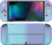 Load image into Gallery viewer, PlayVital AlterGrips Protective Slim Case for Nintendo Switch OLED, Ergonomic Grip Cover for Joycon, Dockable Hard Shell for Switch OLED w/Thumb Grip Caps & Button Caps - Gradient Violet Blue