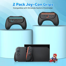 Load image into Gallery viewer, MoKo Grips for Nintendo Switch 2 Joy-Con Black 2 Pack Ergonomic Grip Controller