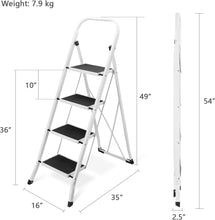 Load image into Gallery viewer, Delxo 4 Step Ladder Folding Step Stool, Heavy-Duty Sturdy Safety Tall Step Ladder