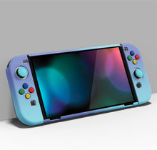 Load image into Gallery viewer, PlayVital AlterGrips Protective Slim Case for Nintendo Switch OLED, Ergonomic Grip Cover for Joycon, Dockable Hard Shell for Switch OLED w/Thumb Grip Caps & Button Caps - Gradient Violet Blue