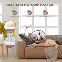 Load image into Gallery viewer, Soft Cone for After Surgery, 2 IN 1 Dog Recovery Collar with Detachable Shield to Stop Licking, Dog Donut Cone for Small Medium Large Dogs (BLUE, SIZE 6)