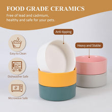Load image into Gallery viewer, Grey Ceramic Elevated Raised Cat Bowl,Cat Food Dish with Stand, Raised Cat Food