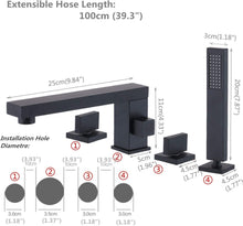 Load image into Gallery viewer, Kelelife kitchen Taps Faucet Matte Black Bath Bathtub Mixer Tap with Handheld