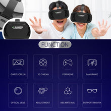Load image into Gallery viewer, VR Shinecon VR Headset 3D VR Glasses Universal Virtual Reality Goggles Support 360°Panorama Adjustable Pupil Distance Eye Protection VR Goggles for Movies Games Gift for Kids Adults