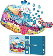 Load image into Gallery viewer, 250 Pieces Whale Animal Shaped Kids Puzzles Ocean World Floor Jigsaw Puzzle