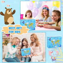 Load image into Gallery viewer, World Map Jigsaw Puzzle for Kids (71 pieces puzzle) Round Puzzles for Toddlers