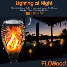 Load image into Gallery viewer, SET OF 4 FLOWood Solar Lights Outdoor Garden,1 Pack 53 CM Tall Solar Flickering LIGHTS