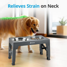 Load image into Gallery viewer, Elevated Dog Bowls for Large Dogs, Raised Dog Bowl Stand with Slow Feeder Bowl