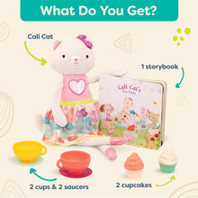 Load image into Gallery viewer, B. Toys - Plush Cat Doll with Board Book & Tea Party Set - Cups & Play Food