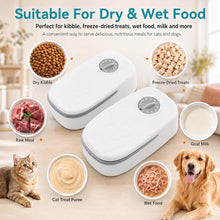 Load image into Gallery viewer, Timed Automatic Dog and Cat Feeder with Dual 350ml Bowl, 2 Meals Dry or Wet pets