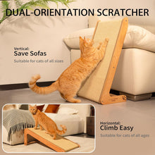 Load image into Gallery viewer, CheerPals L-Shaped Cat Scratcher Ramp - Solid Beech Wood & Sisal Scratching Post