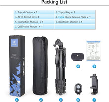 Load image into Gallery viewer, ARTCISE Camera Tripod for Camera, 159 cm Smartphone Tripod Stand with Phone Hold