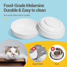 Load image into Gallery viewer, Comsaf Raised Cat Bowl with Stand, Melamine Elevated Cat Food Bowl, 15° Tilted