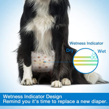 Load image into Gallery viewer, Pet Soft Dog Nappies Male- 50 Counts Disposable Male Dog Wraps, Super Absorbent Puppy Dog Diapers Incontinence Nappy Wraps with Wetness Indicator (S-50 Count)