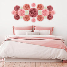Load image into Gallery viewer, EpiqueOne 20 Piece Tissue Paper Pom Poms Blush Pink, Dusty Rose, Mauve & Cream
