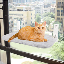 Load image into Gallery viewer, Foldable Plush Cat Window Perch for Window and Wall, with 4 Strong Suction Cups