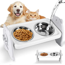 Load image into Gallery viewer, Dog Bowls with Stand Raised Dog/Cat Bowl 3 Height Adjustable with 2 Bowls Grey