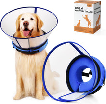 Load image into Gallery viewer, Soft Cone for After Surgery, 2 IN 1 Dog Recovery Collar with Detachable Shield to Stop Licking, Dog Donut Cone for Small Medium Large Dogs (BLUE, SIZE 6)