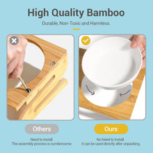 Load image into Gallery viewer, Comsaf Raised Cat Bowl with Stand, Melamine Elevated Cat Food Bowl, 15° Tilted