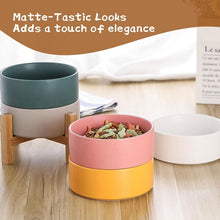 Load image into Gallery viewer, Grey Ceramic Elevated Raised Cat Bowl,Cat Food Dish with Stand, Raised Cat Food