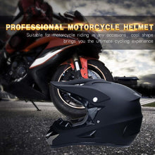 Load image into Gallery viewer, Matt Black Motorcycle Cross Helmets ,Full Face MTB Helmet with Goggles Mask Gloves, Motocross Helmet Mens Off Road Helmet Youth Kids Motorcycle Crash Helmet SIZE SMALL
