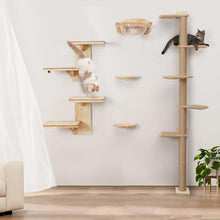 Load image into Gallery viewer, FUKUMARU Cat Wall Shelves, 2 Platform Cats Wall Furniture Tree Shape Wall-Mount