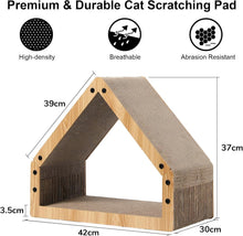 Load image into Gallery viewer, FUKUMARU Cat Scratching Board, Extra Long 42 cm House Shape Scratcher Board