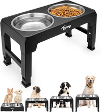 Load image into Gallery viewer, Toozey Raised Dog Bowl Height-Adjustable, Elevated Dog bowls with 2x 1200ml