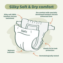 Load image into Gallery viewer, Naty Bamboo Viscose Baby Nappies, Size 2, (4-8 kg) 88 Count Dermatologically Tested for Sensitive Skin, Super Absorbent, Silky soft, Plant-based comfort, Stretchy & flexible fit