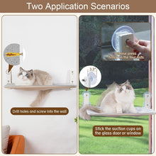 Load image into Gallery viewer, PEFUNY Cordless Folding Cat Window Perch, Cat Hammock for Window and Wall, with 4 Suction Cups, Sturdy Setal Frame for Glass Windows and Interior Walls (White Large)