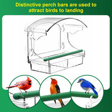 Load image into Gallery viewer, Window Bird Feeders with 4 Strong Suction Cups and Detachable Seed Tray for Small Birds only, BPYOT Acrylic Clear Bird Feeders are Unique Gardening Gifts for Elderly Grandpa/Grandma/Grandparents