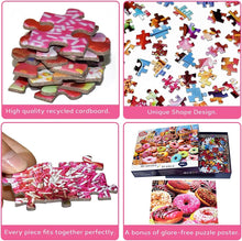 Load image into Gallery viewer, HUADADA Jigsaw Puzzles for Adults 1000 Pieces, Donuts Interlock Perfectly Letter