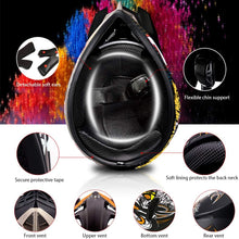 Load image into Gallery viewer, Motocross Helmet, Off Road Motorcycle Helmet, for Kids Adults ABS+EPS Shell Lightweight Impact Resistant with Goggles Gloves Face Cover 4-Piece Set LARGE