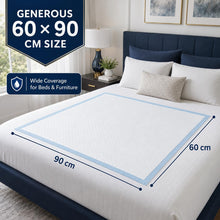 Load image into Gallery viewer, 100 x Easy Care Solutions Disposable Incontinence Bed Pads | 60 x 90cm Soft Top Sheet | Waterproof Backing | Fast Absorption | Secure Bed & Chair Protection | For Adults & Children | 4 Packs of 25