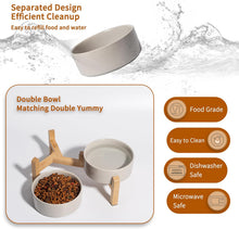 Load image into Gallery viewer, Elevated Ceramic Dog Bowl Set Raised Dog Bowls with Non Slip Bamboo Stand