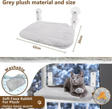 Load image into Gallery viewer, Foldable Plush Cat Window Perch for Window and Wall, with 4 Strong Suction Cups